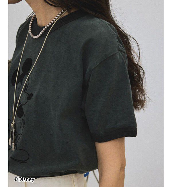 SALON adam et rope'「【GOOD ROCK SPEED（グッドロックスピード）】 MICKEY MOUSE（ミッキーマウス） / 別注フロッキーTシャツ」|Tシャツ・カットソー|