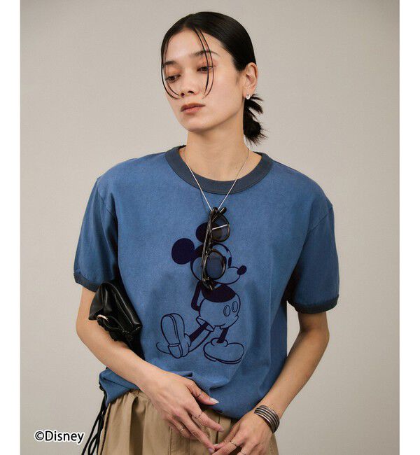 SALON adam et rope'「【GOOD ROCK SPEED（グッドロックスピード）】 MICKEY MOUSE（ミッキーマウス） / 別注フロッキーTシャツ」|Tシャツ・カットソー|