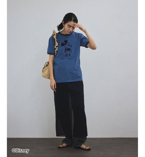 SALON adam et rope'「【GOOD ROCK SPEED（グッドロックスピード）】 MICKEY MOUSE（ミッキーマウス） / 別注フロッキーTシャツ」|Tシャツ・カットソー|
