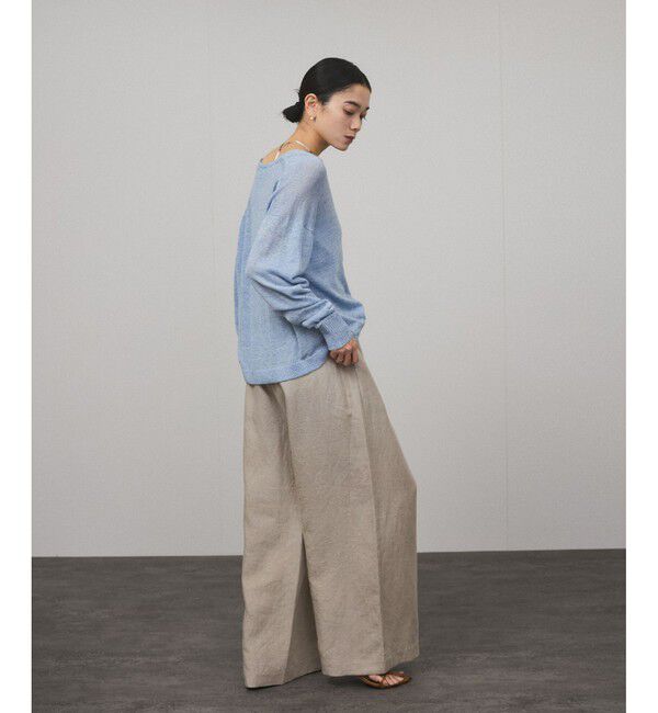 SALON adam et rope'「【WEB限定】ヨーロピアンフラックスリネンリラックスパンツ」|チノ|