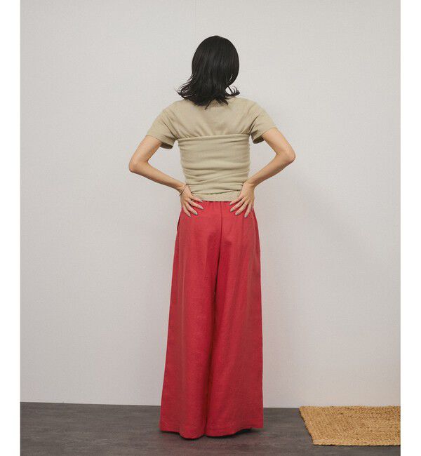 SALON adam et rope'「【WEB限定】ヨーロピアンフラックスリネンリラックスパンツ」|チノ|