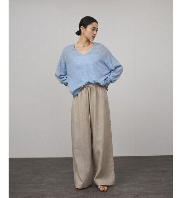 SALON adam et rope'「【WEB限定】ヨーロピアンフラックスリネンリラックスパンツ」|チノ|