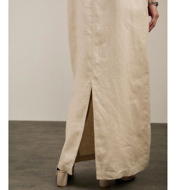 SALON adam et rope'「リネンツイルスクエアーネックジャンパースカート」|ワンピース|