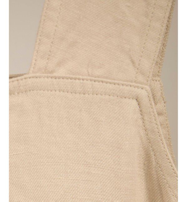 SALON adam et rope'「リネンツイルスクエアーネックジャンパースカート」|ワンピース|