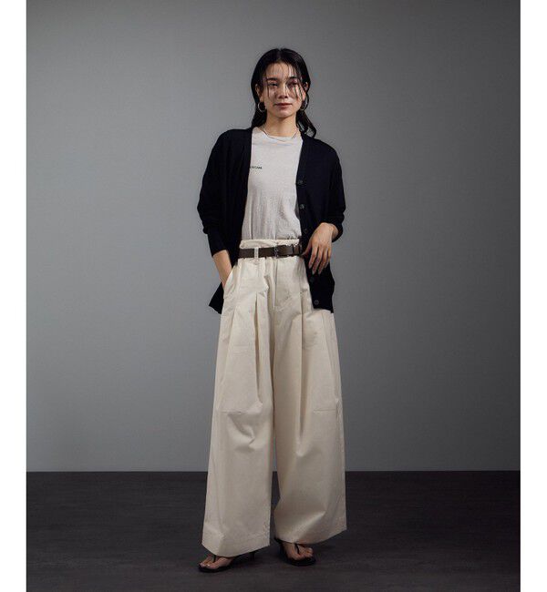 SALON adam et rope'「【WEB限定】コットンツイルワイドフォルムパンツ/カーブパンツ」|チノ|