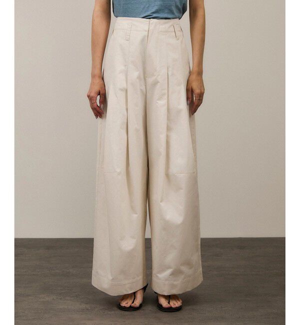 SALON adam et rope'「【WEB限定】コットンツイルワイドフォルムパンツ/カーブパンツ」|チノ|