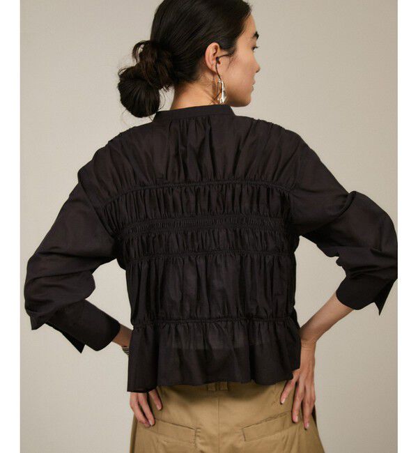 SALON adam et rope'「Shuttlenotesワッシャーローンシャーリングブラウス［洗える］」|シャツ・ブラウス|