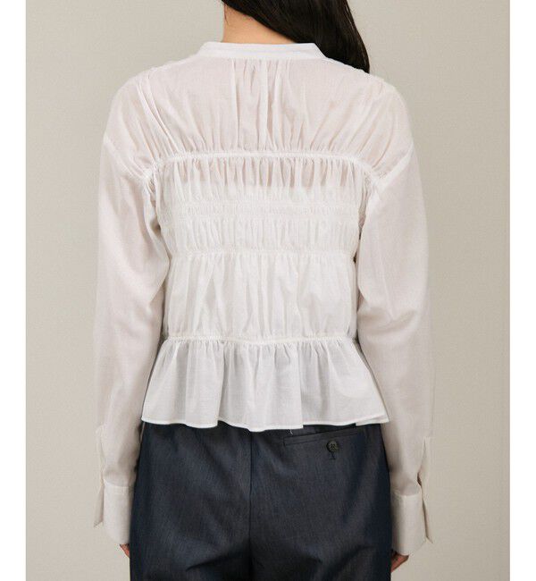 SALON adam et rope'「Shuttlenotesワッシャーローンシャーリングブラウス［洗える］」|シャツ・ブラウス|