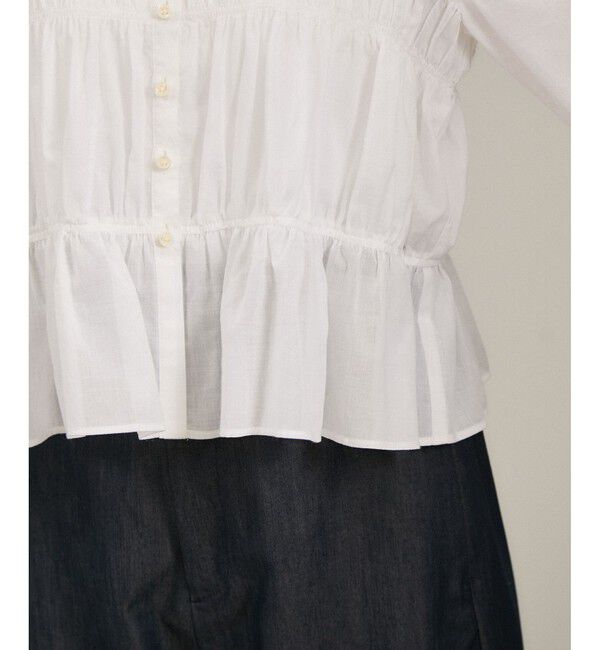 SALON adam et rope'「Shuttlenotesワッシャーローンシャーリングブラウス［洗える］」|シャツ・ブラウス|