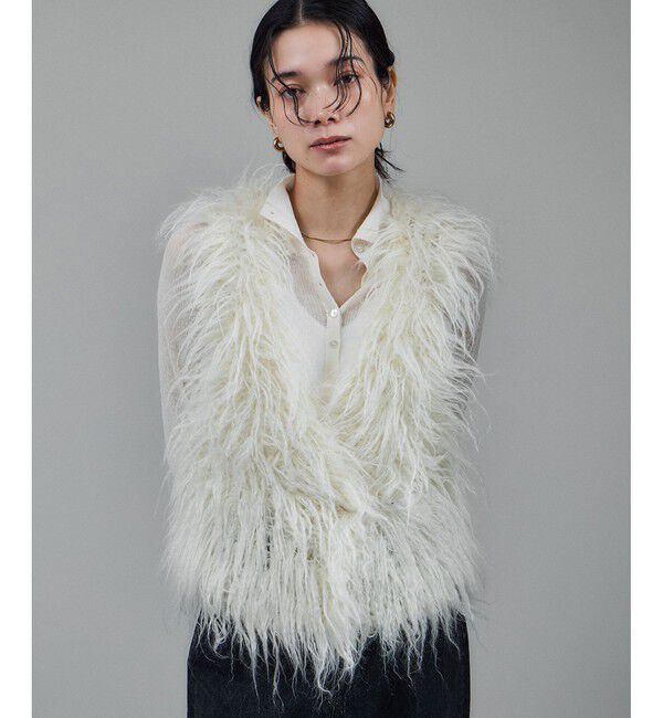 SALON adam et rope'「モヘヤロングシャギーハンドニットベスト」|ベスト・ジレ|