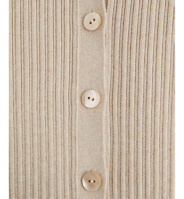 SALON adam et rope'「コットンシルクカシミアリブポロカーディガン」|カーディガン|