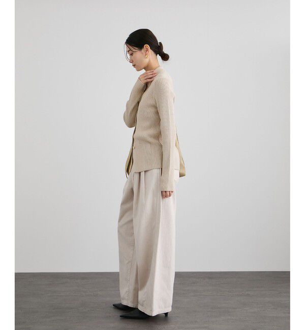 SALON adam et rope'「コットンシルクカシミアリブポロカーディガン」|カーディガン|