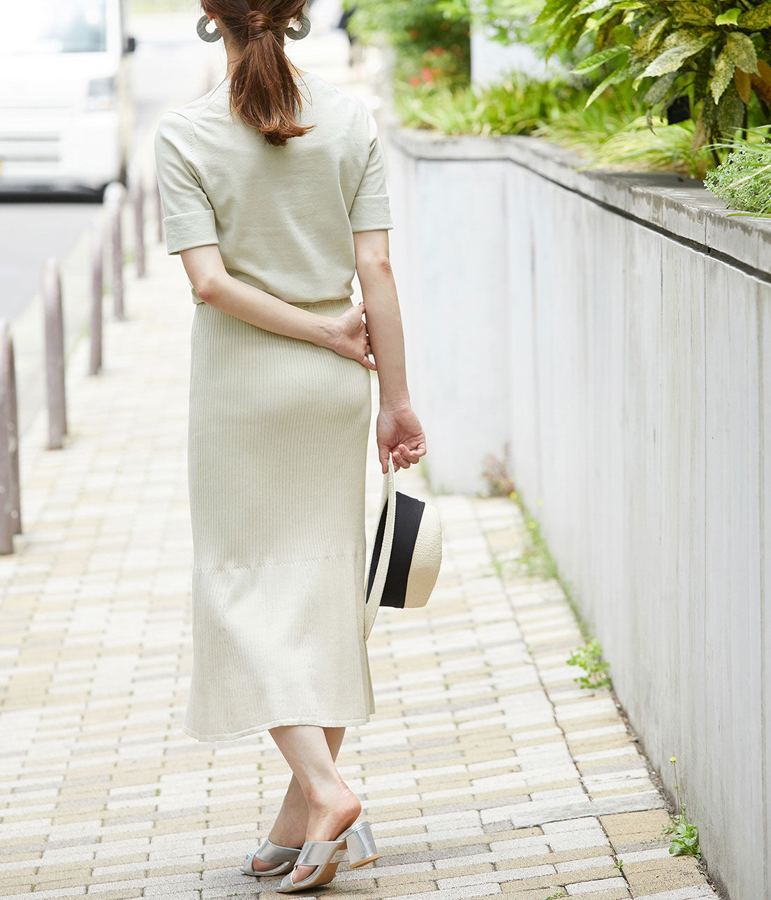 ROPE「【ドラマ着用】【セットアップ対応】オーガニックコットンリブニットスカート」|スカート|