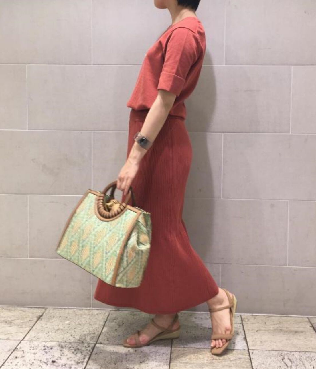 ROPE「【ドラマ着用】【セットアップ対応】オーガニックコットンリブニットスカート」|スカート|