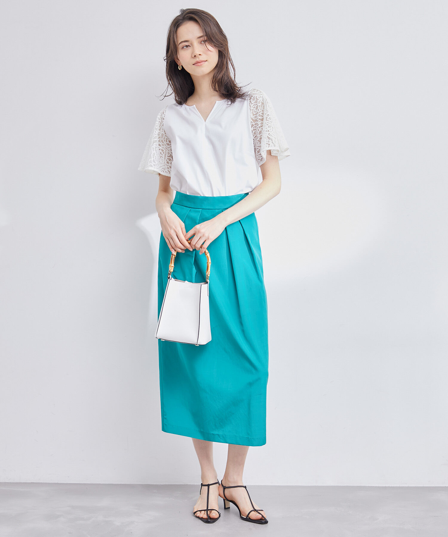 ROPE「フレアースリーブレースカットソー」|Tシャツ・カットソー|