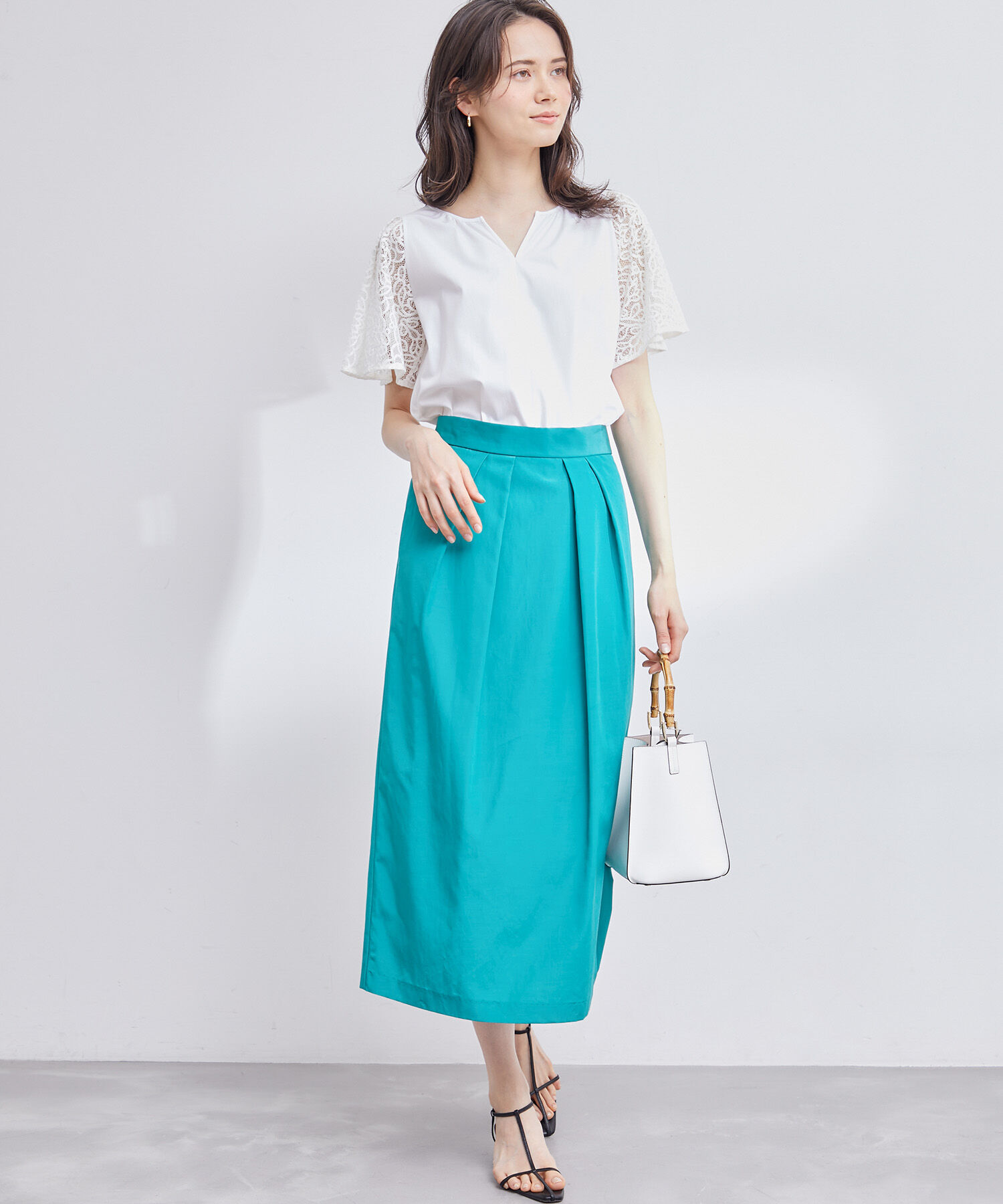 ROPE「フレアースリーブレースカットソー」|Tシャツ・カットソー|