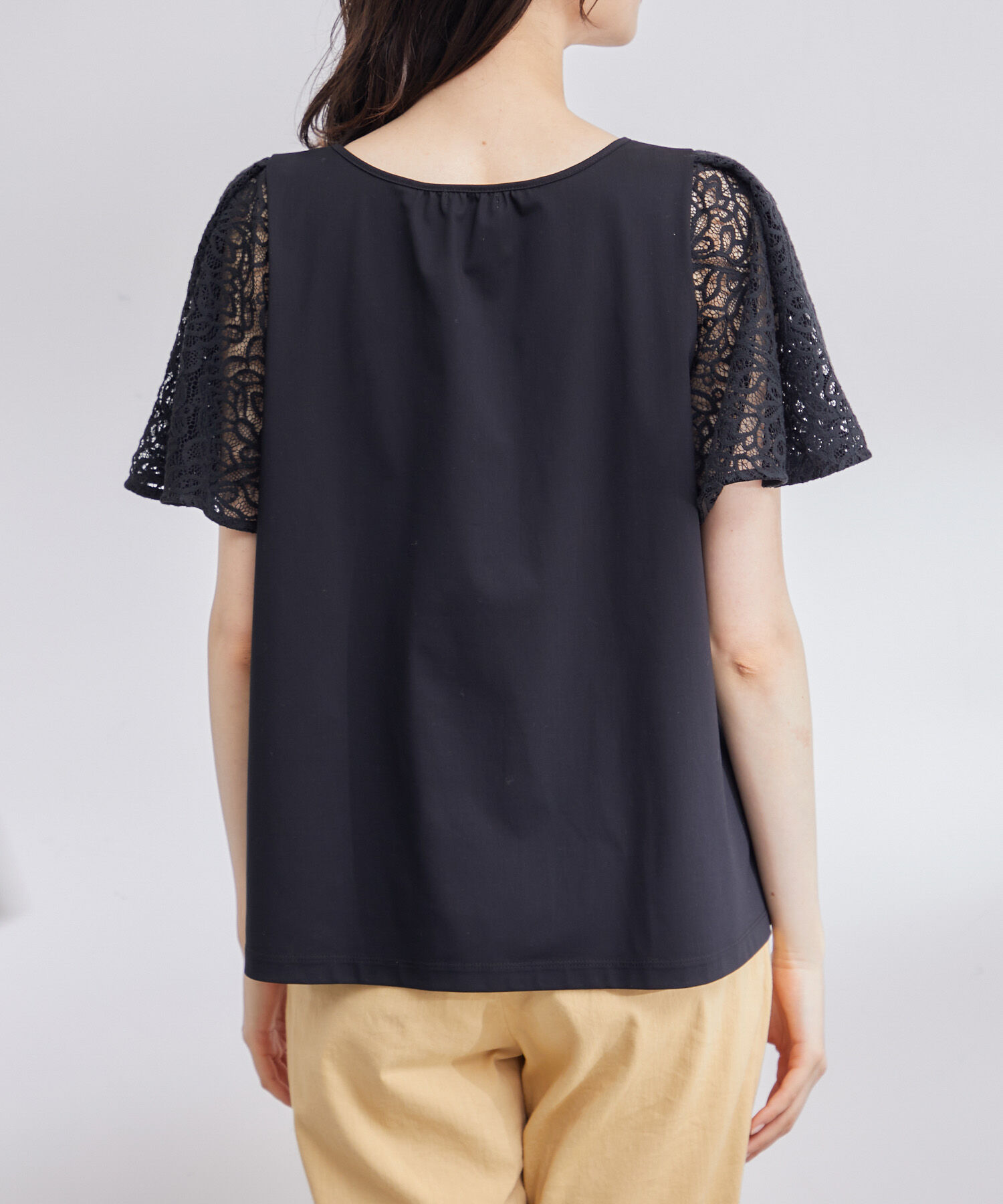 ROPE「フレアースリーブレースカットソー」|Tシャツ・カットソー|