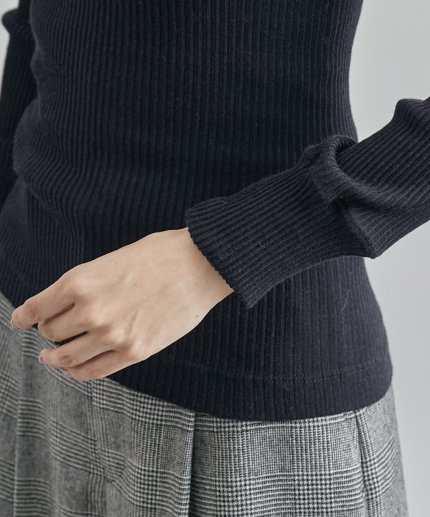 ROPE「【イタリア製】ウールシルクタートルネックリブニット」|ニット・セーター|