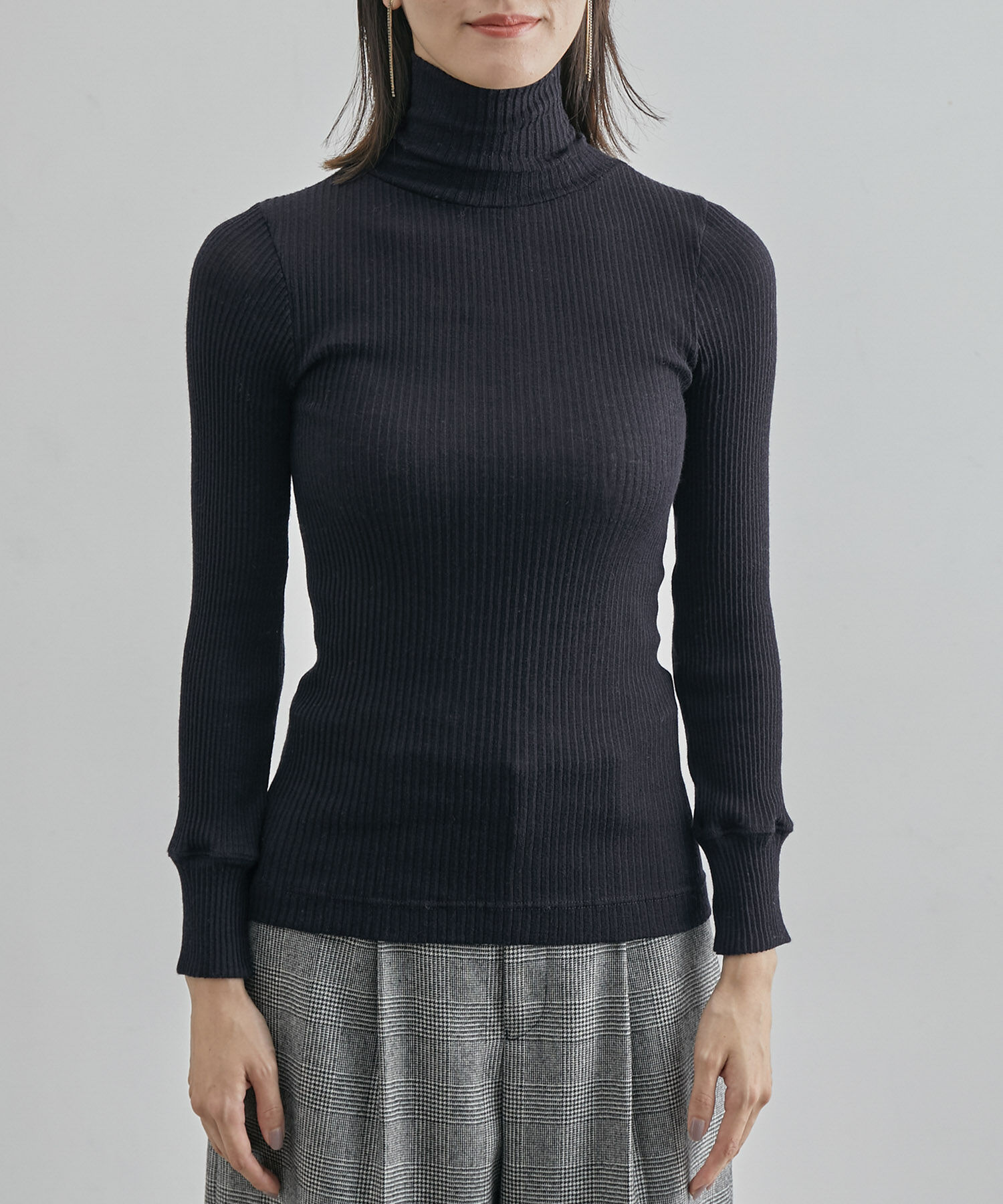 ROPE「【イタリア製】ウールシルクタートルネックリブニット」|ニット・セーター|