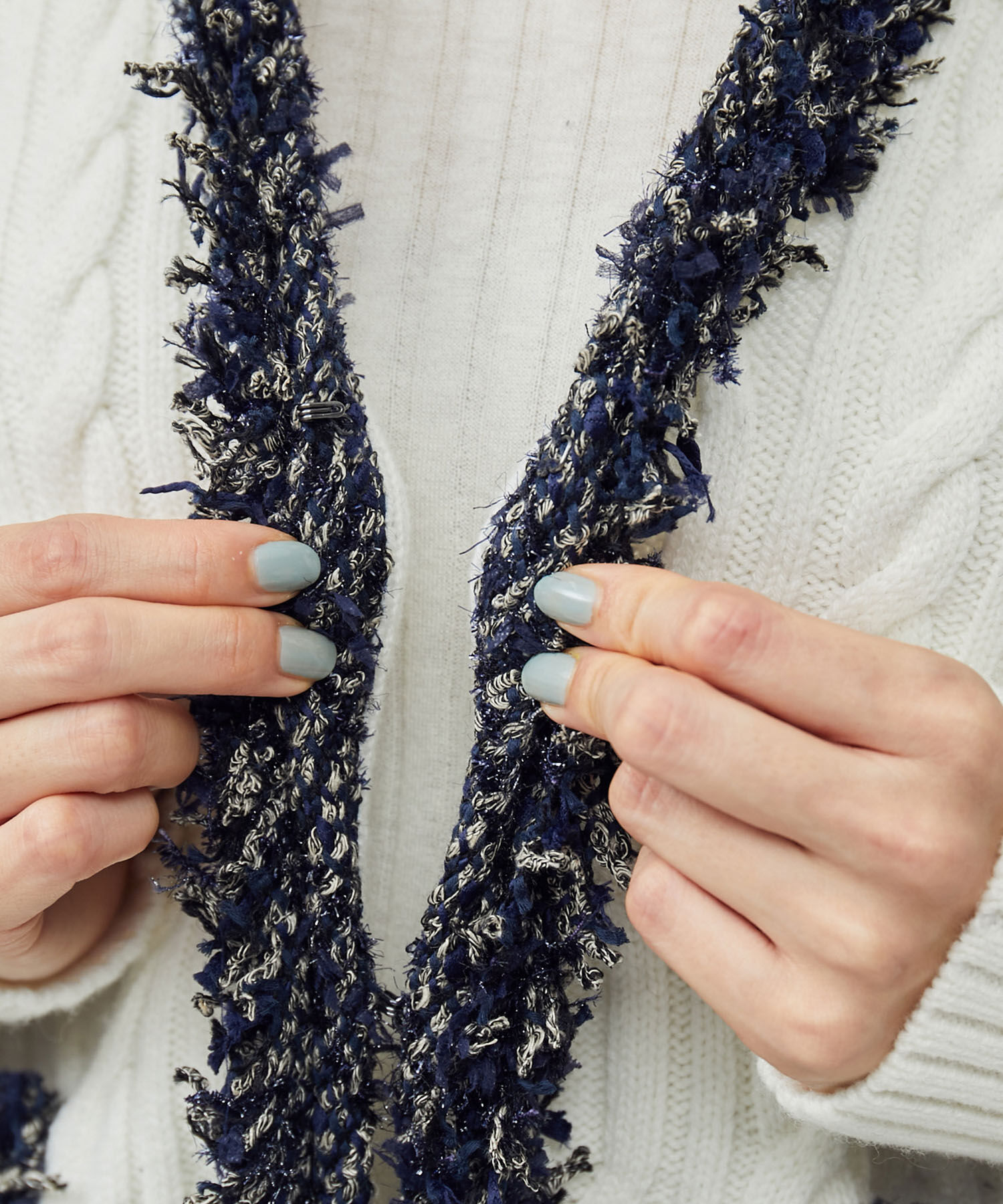 ROPE「【一部店舗限定】【LINTON TWEED】カシミヤブレンドケーブルカーディガン」|カーディガン|