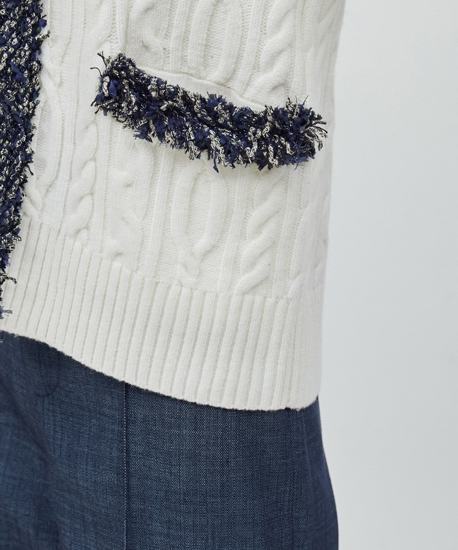 ROPE「【一部店舗限定】【LINTON TWEED】カシミヤブレンドケーブルカーディガン」|カーディガン|