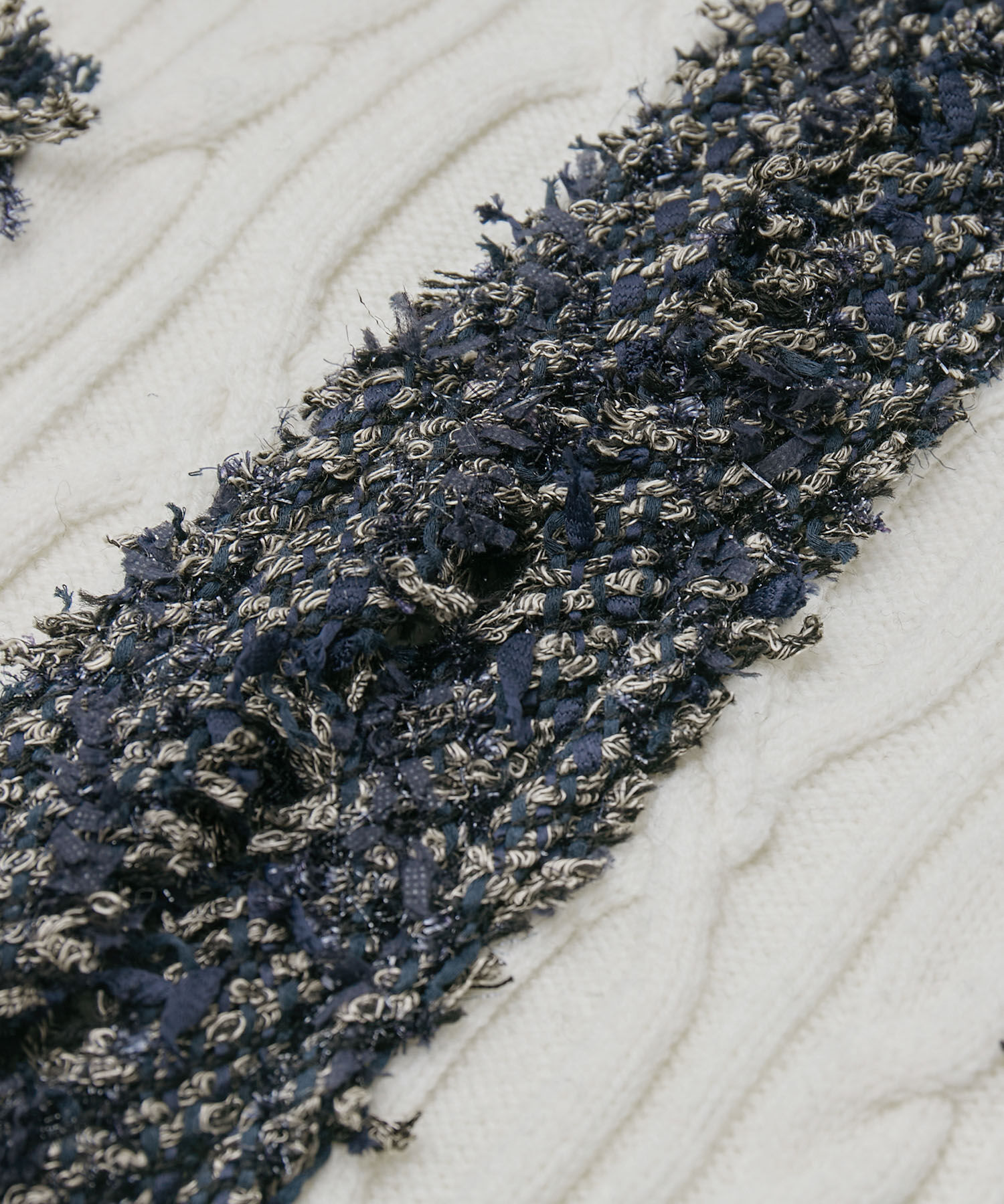 ROPE「【一部店舗限定】【LINTON TWEED】カシミヤブレンドケーブルカーディガン」|カーディガン|