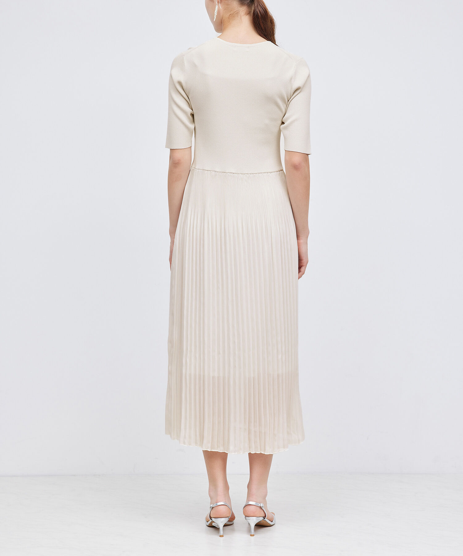 ROPE「ニット布帛コンビプリーツワンピース」|ワンピース|