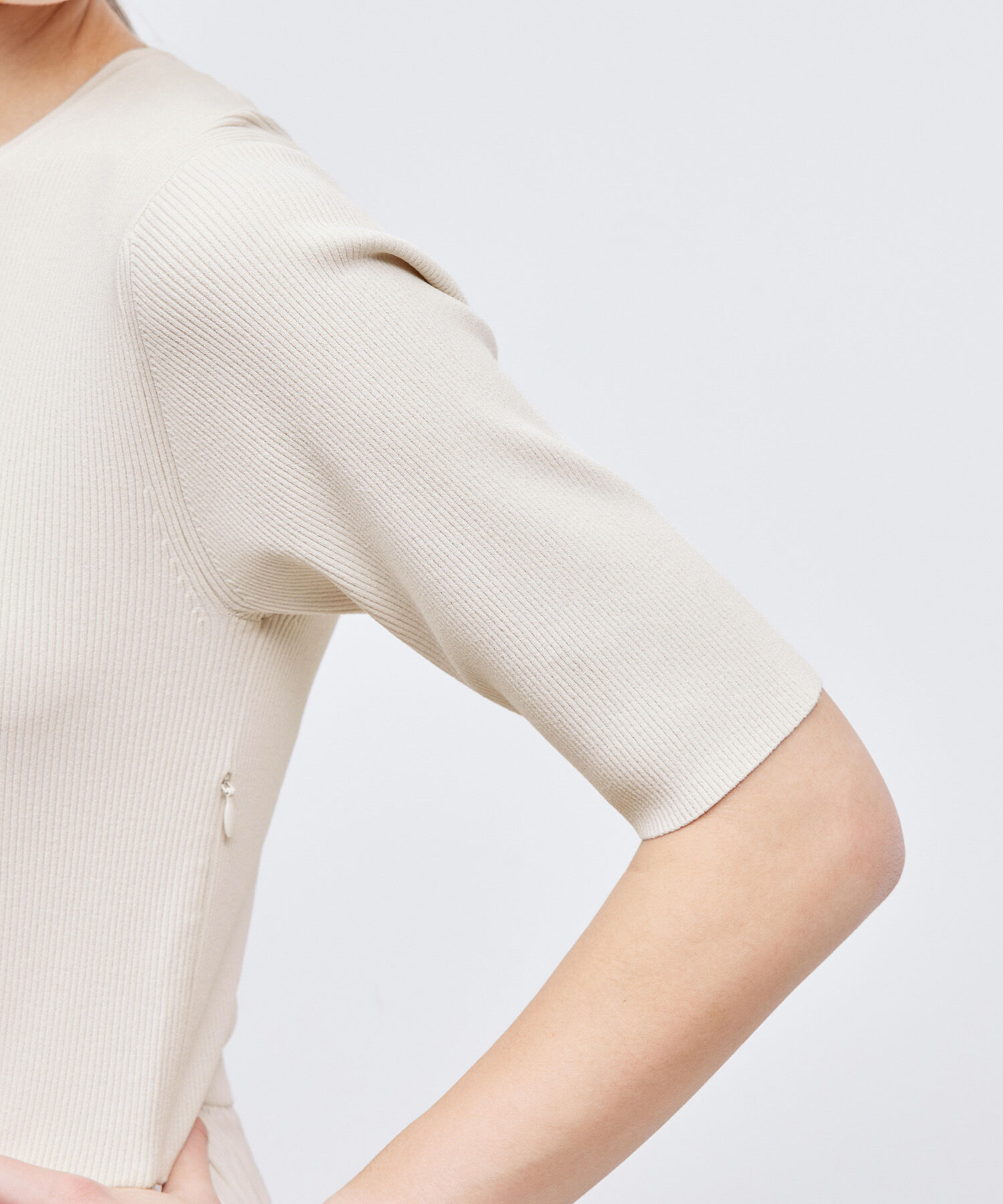 ROPE「ニット布帛コンビプリーツワンピース」|ワンピース|