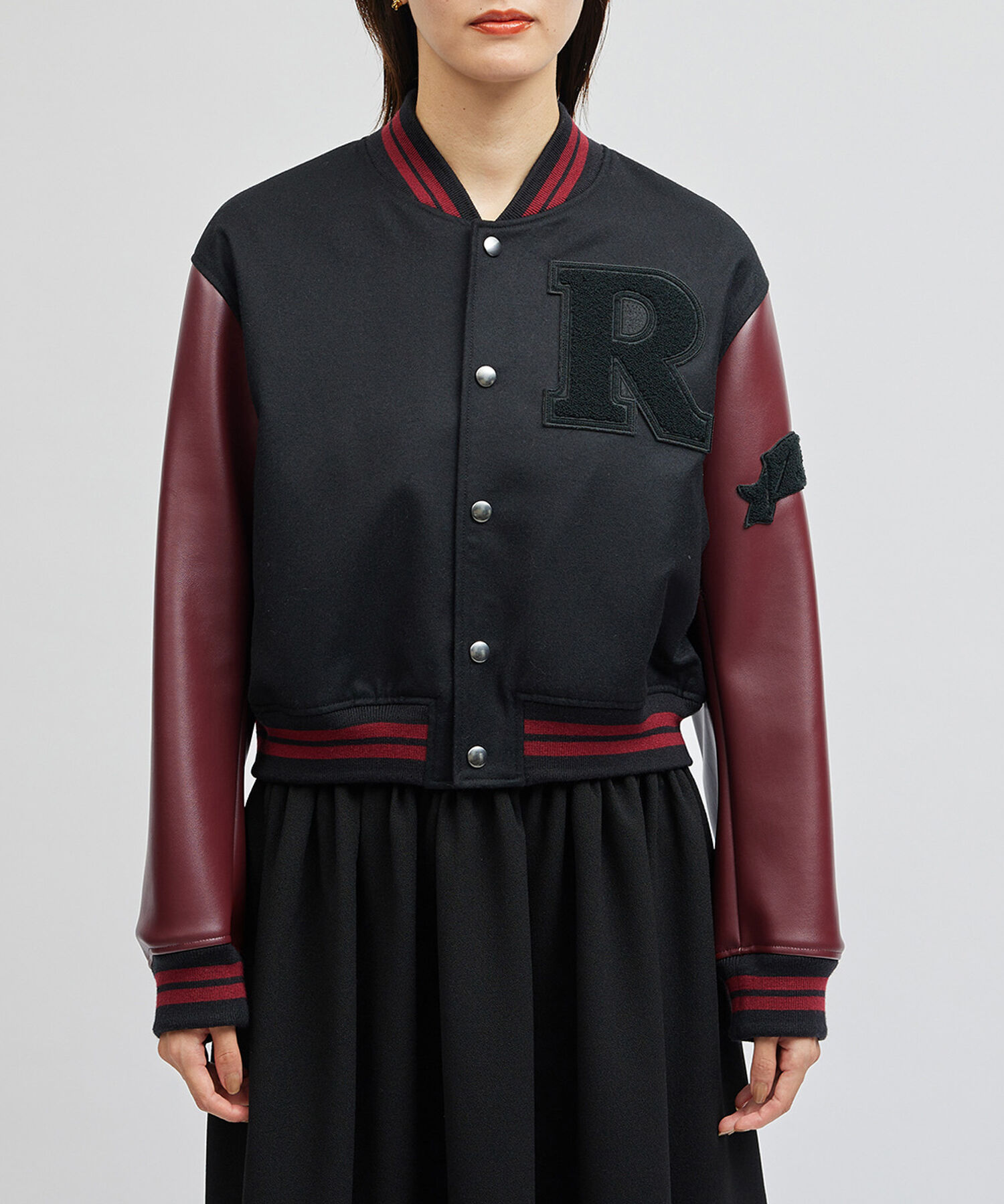 ROPE「カシミヤ混フラノショートスタジャン」|ブルゾン・スタジャン|