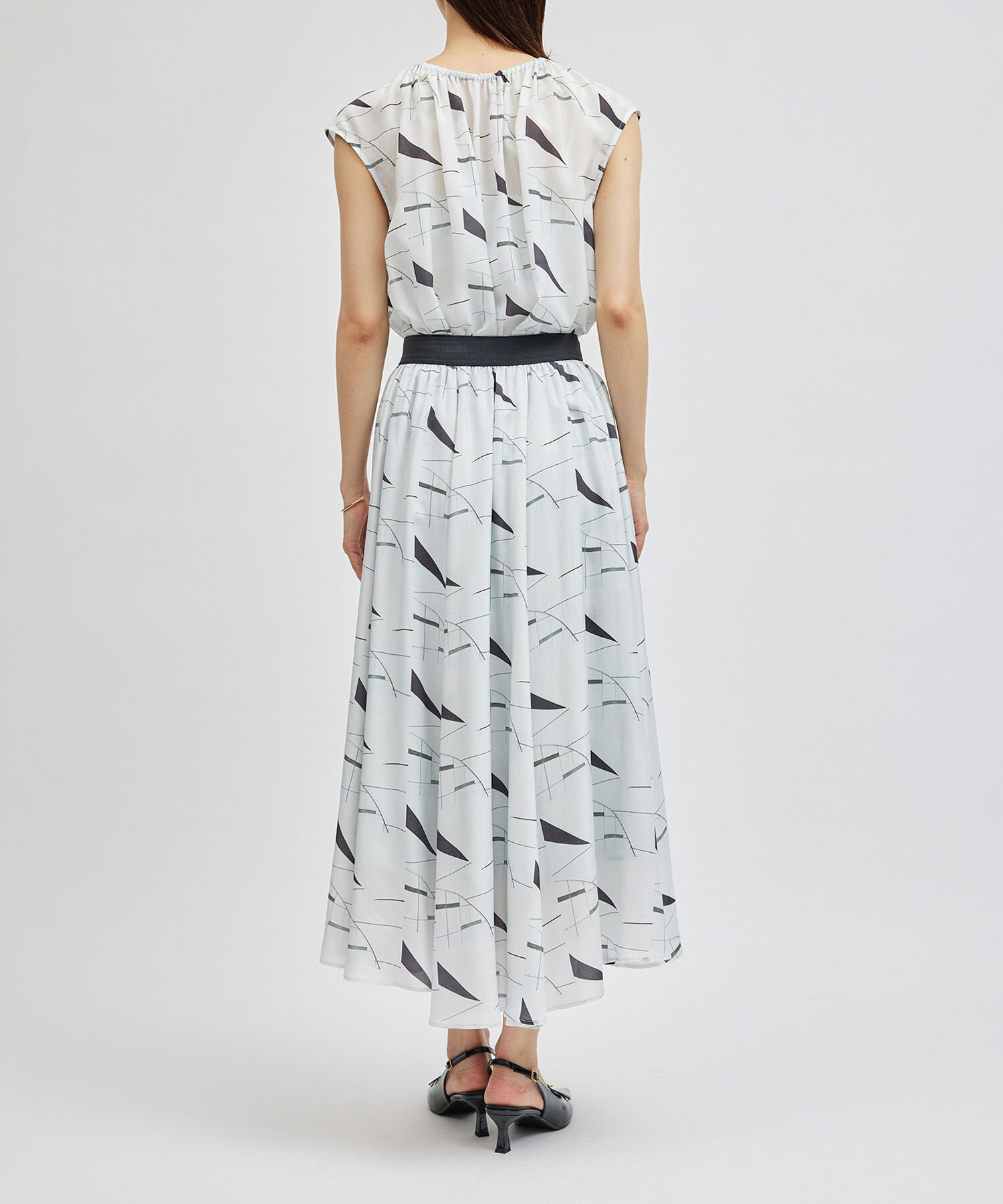 ROPE「プリントギャザーフレアスカート/セットアップ対応」|スカート|