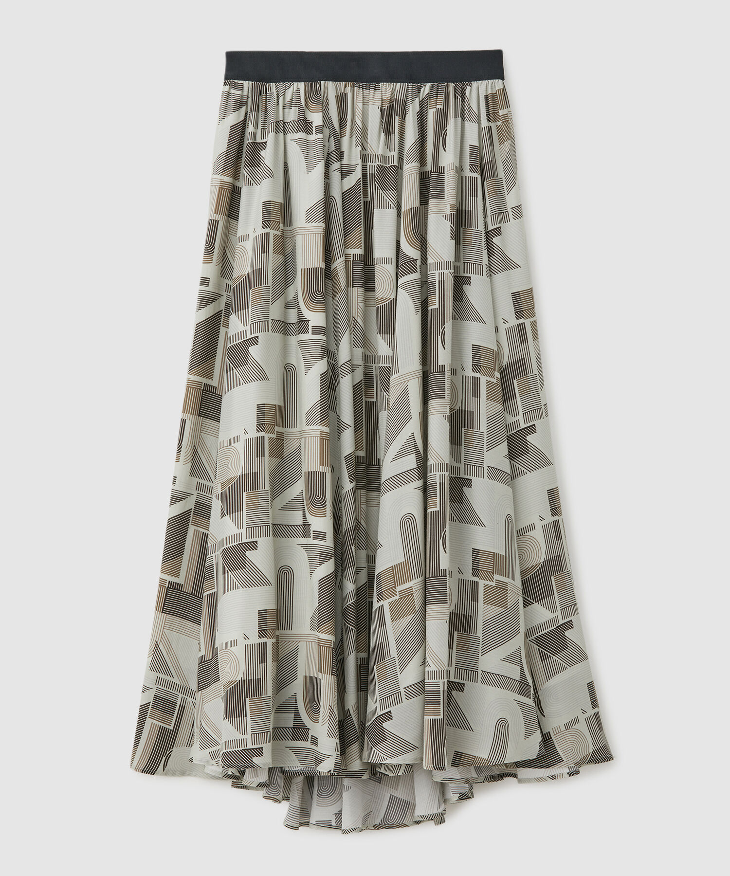 ROPE「プリントギャザーフレアスカート/セットアップ対応」|スカート|ベージュ(27)