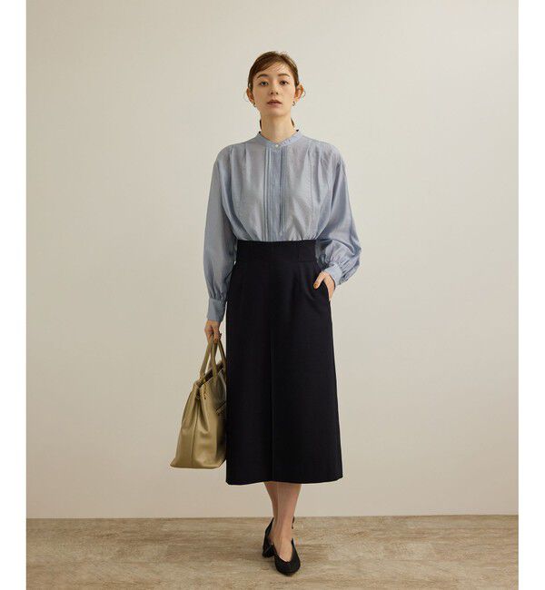 ROPE「【洗える】キュプラシルク パプスリーブシアーブラウス」|シャツ・ブラウス|