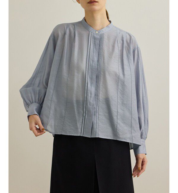 ROPE「【洗える】キュプラシルク パプスリーブシアーブラウス」|シャツ・ブラウス|