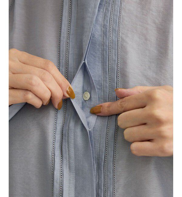 ROPE「【洗える】キュプラシルク パプスリーブシアーブラウス」|シャツ・ブラウス|