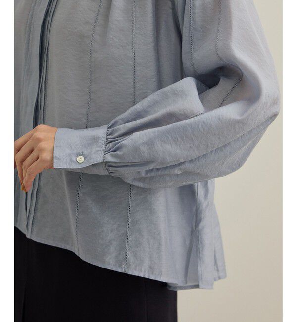 ROPE「【洗える】キュプラシルク パプスリーブシアーブラウス」|シャツ・ブラウス|