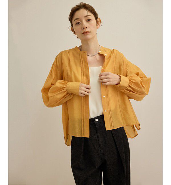 ROPE「【洗える】キュプラシルク パプスリーブシアーブラウス」|シャツ・ブラウス|