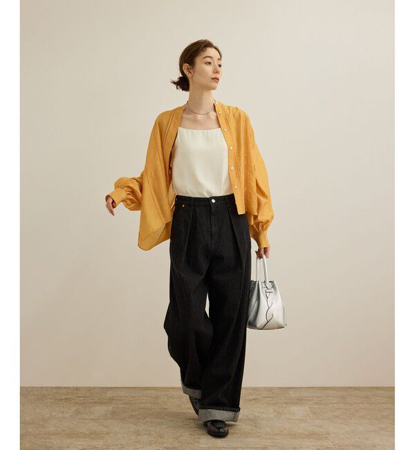 ROPE「【洗える】キュプラシルク パプスリーブシアーブラウス」|シャツ・ブラウス|