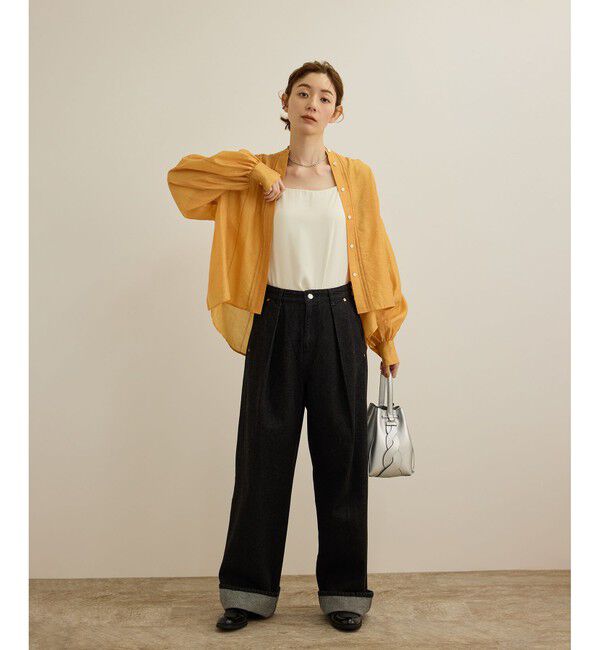 ROPE「【洗える】キュプラシルク パプスリーブシアーブラウス」|シャツ・ブラウス|