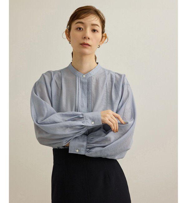 ROPE「【洗える】キュプラシルク パプスリーブシアーブラウス」|シャツ・ブラウス|