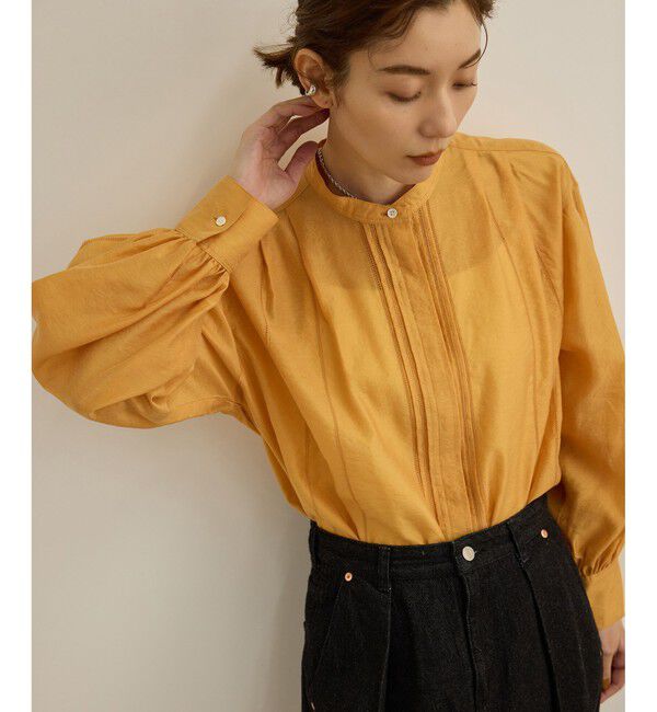 ROPE「【洗える】キュプラシルク パプスリーブシアーブラウス」|シャツ・ブラウス|オレンジ(70)