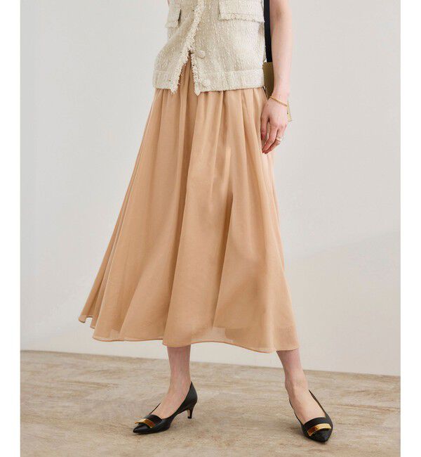 ROPE「【洗える】コットンシルクスカート」|スカート|ベージュ(27)