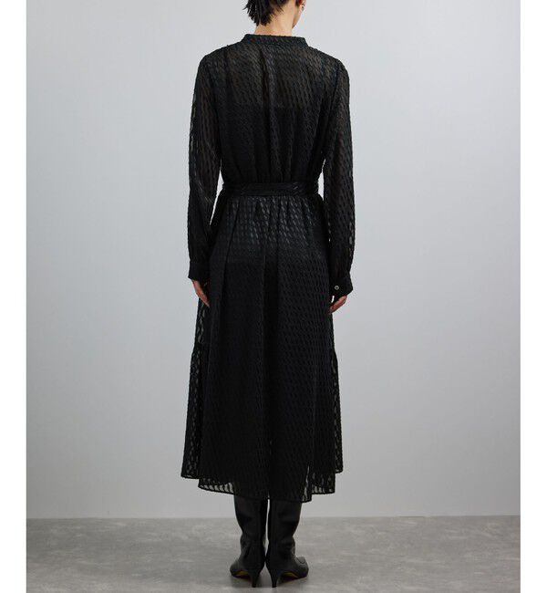 ROPE「【洗える】ロングスリーブワンピース（ジャガード/リーフプリント）【WEB・一部店舗限定】」|ワンピース|