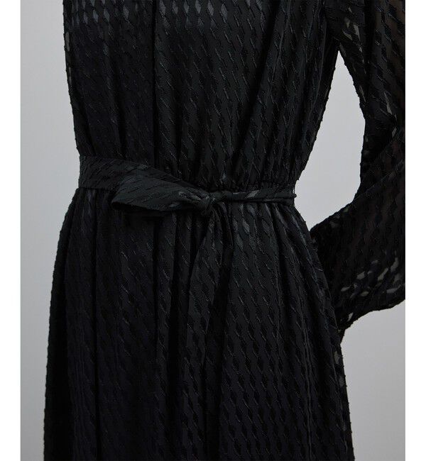 ROPE「【洗える】ロングスリーブワンピース（ジャガード/リーフプリント）【WEB・一部店舗限定】」|ワンピース|