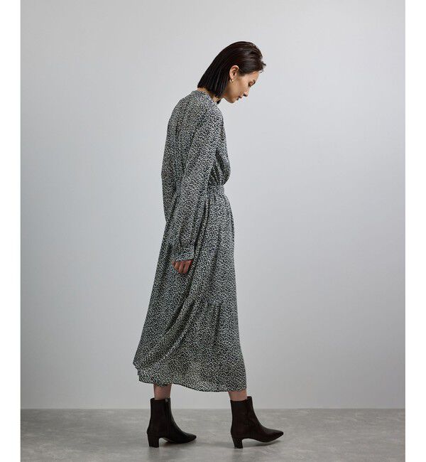 ROPE「【洗える】ロングスリーブワンピース（ジャガード/リーフプリント）【WEB・一部店舗限定】」|ワンピース|