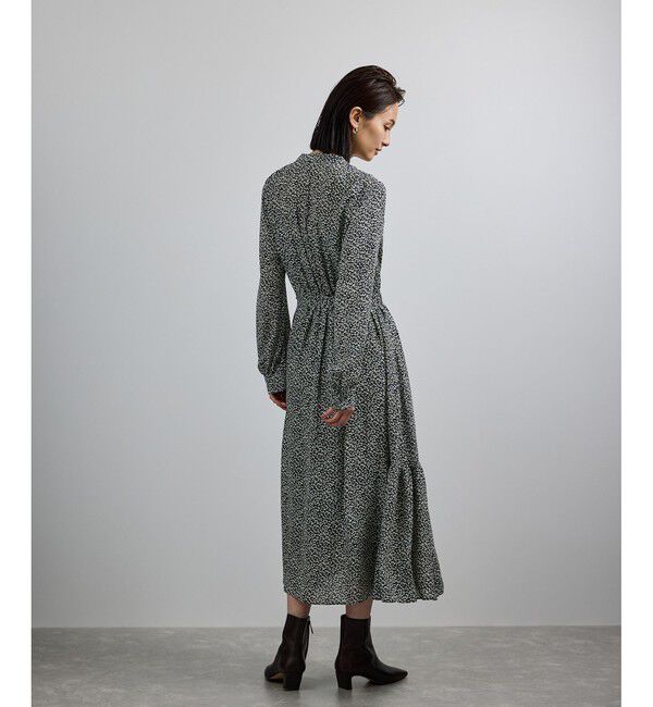 ROPE「【洗える】ロングスリーブワンピース（ジャガード/リーフプリント）【WEB・一部店舗限定】」|ワンピース|