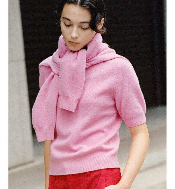 ROPE「ウールカシミヤブレンド 5分袖ニットプルオーバー/イージーケア」|ニット・セーター|