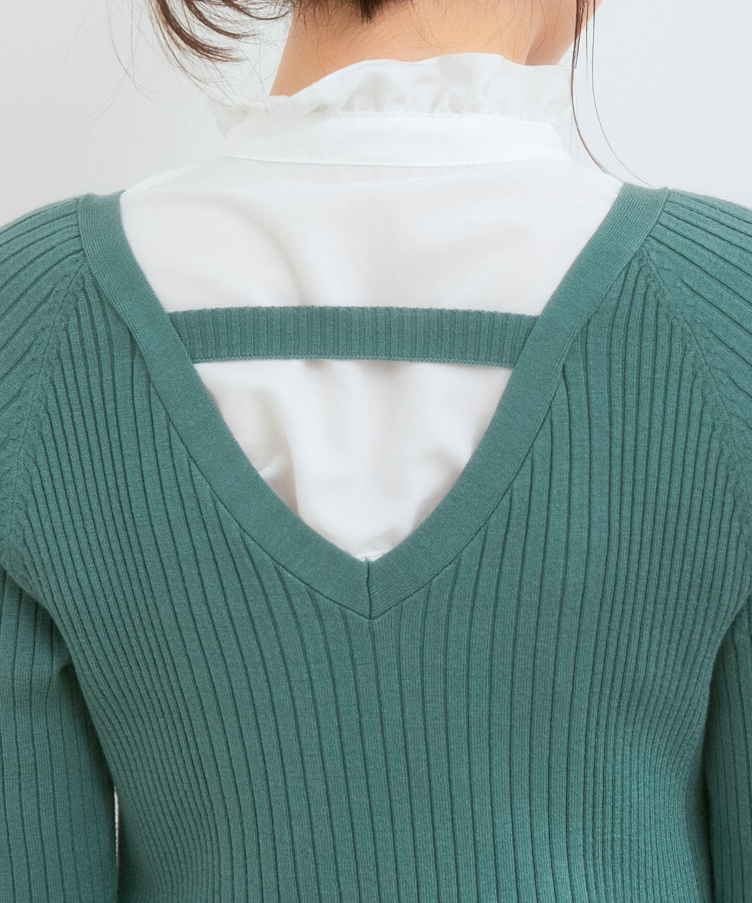 VIS「バックポイントＶネックリブカーディガン」|カーディガン|