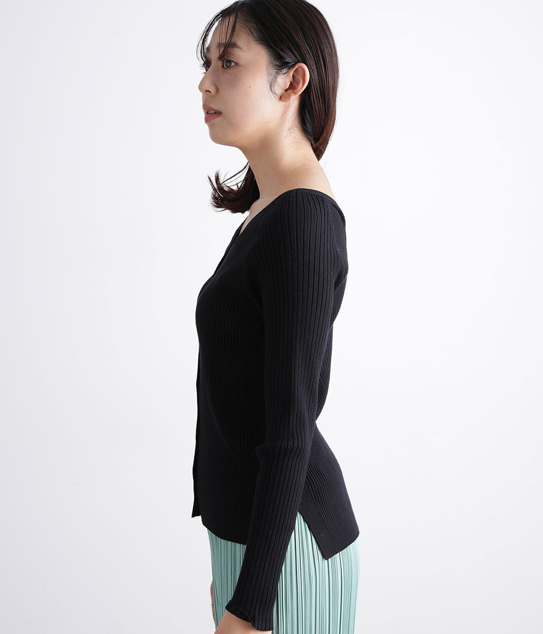 VIS「バックポイントＶネックリブカーディガン」|カーディガン|