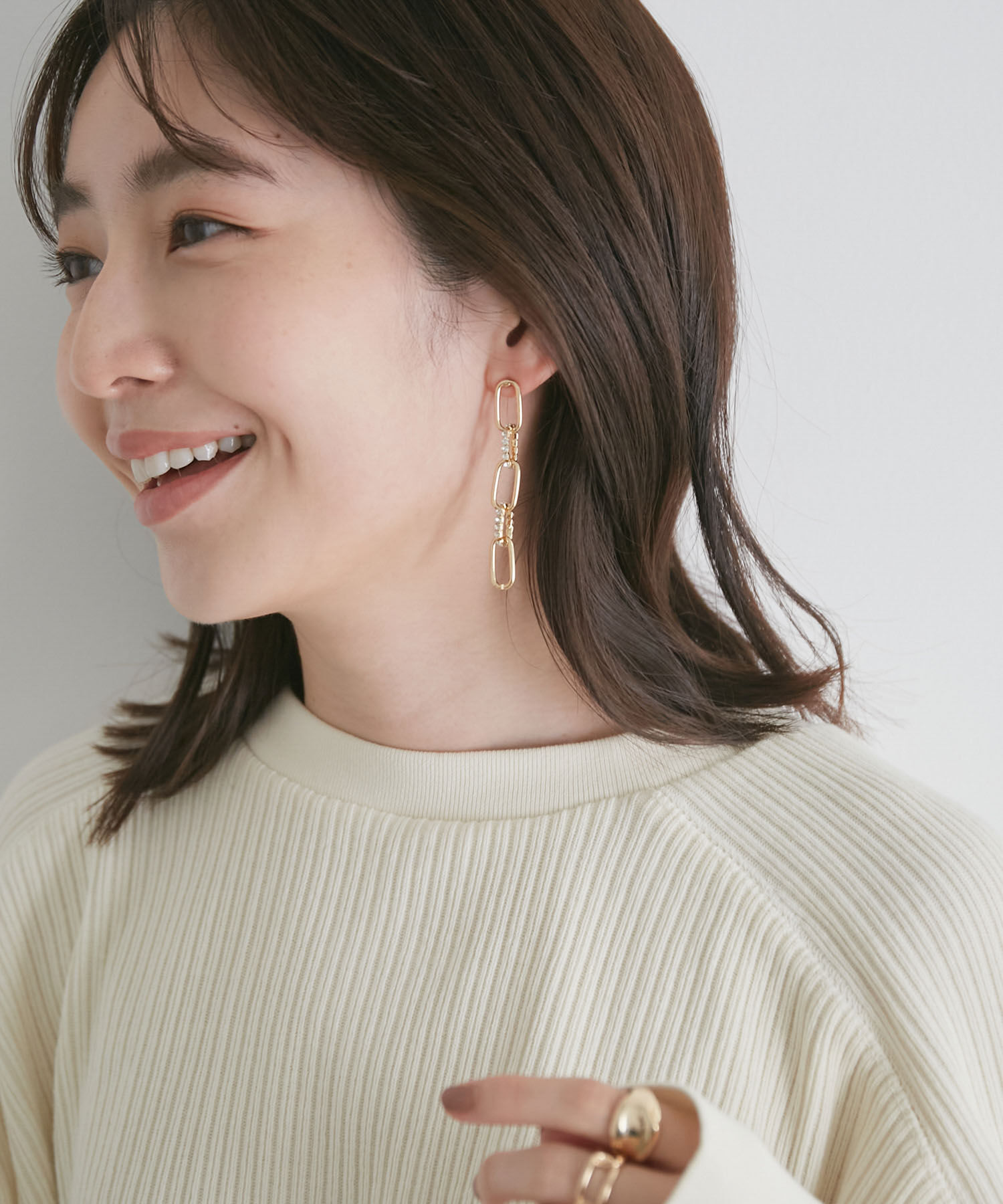 VIS「ビジューチェーンピアス」|ピアス|