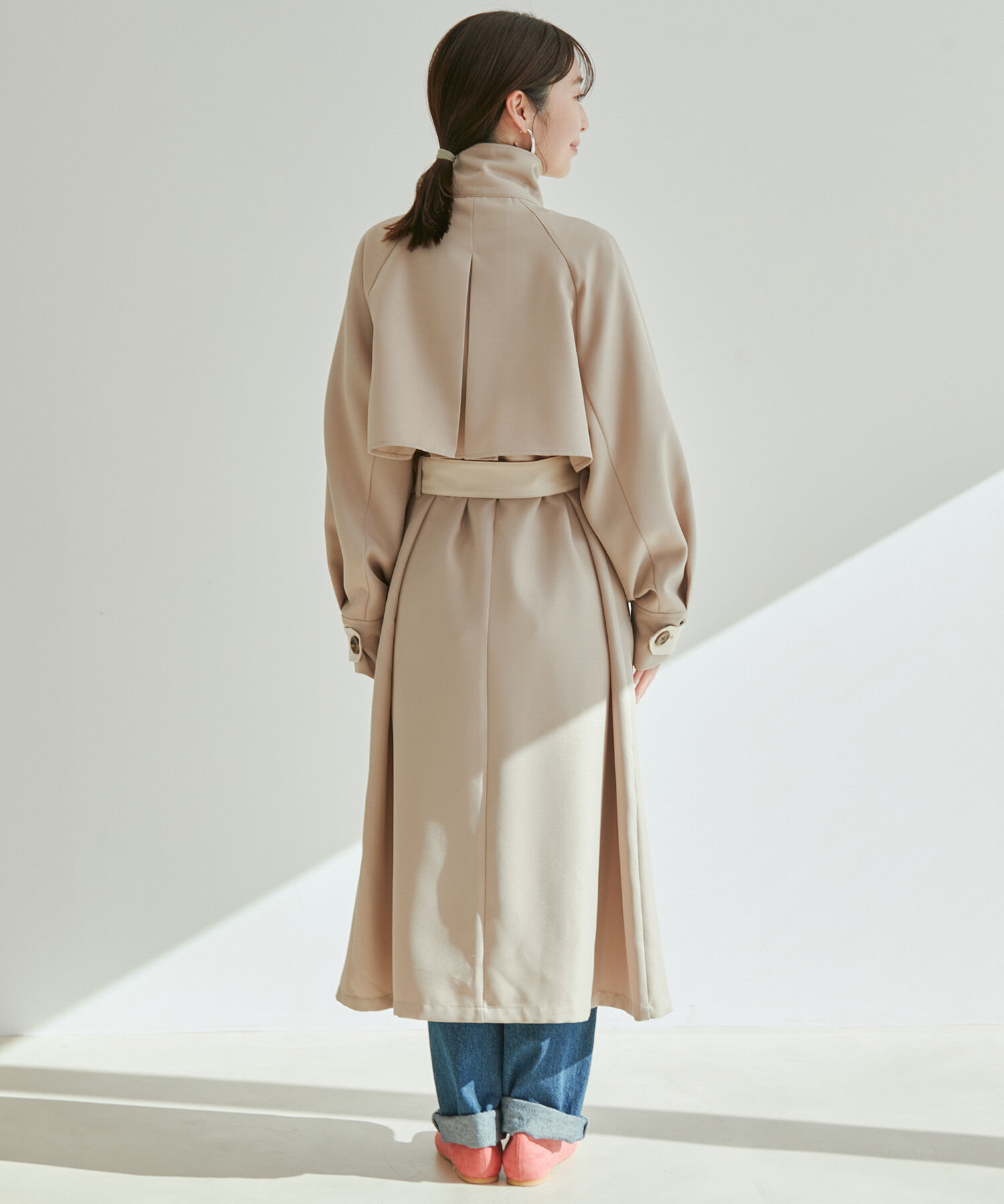 vis-a-vis「【WEB限定】配色カラーで魅せるスタンドカラーオーバーサイズトレンチコート」|トレンチコート|